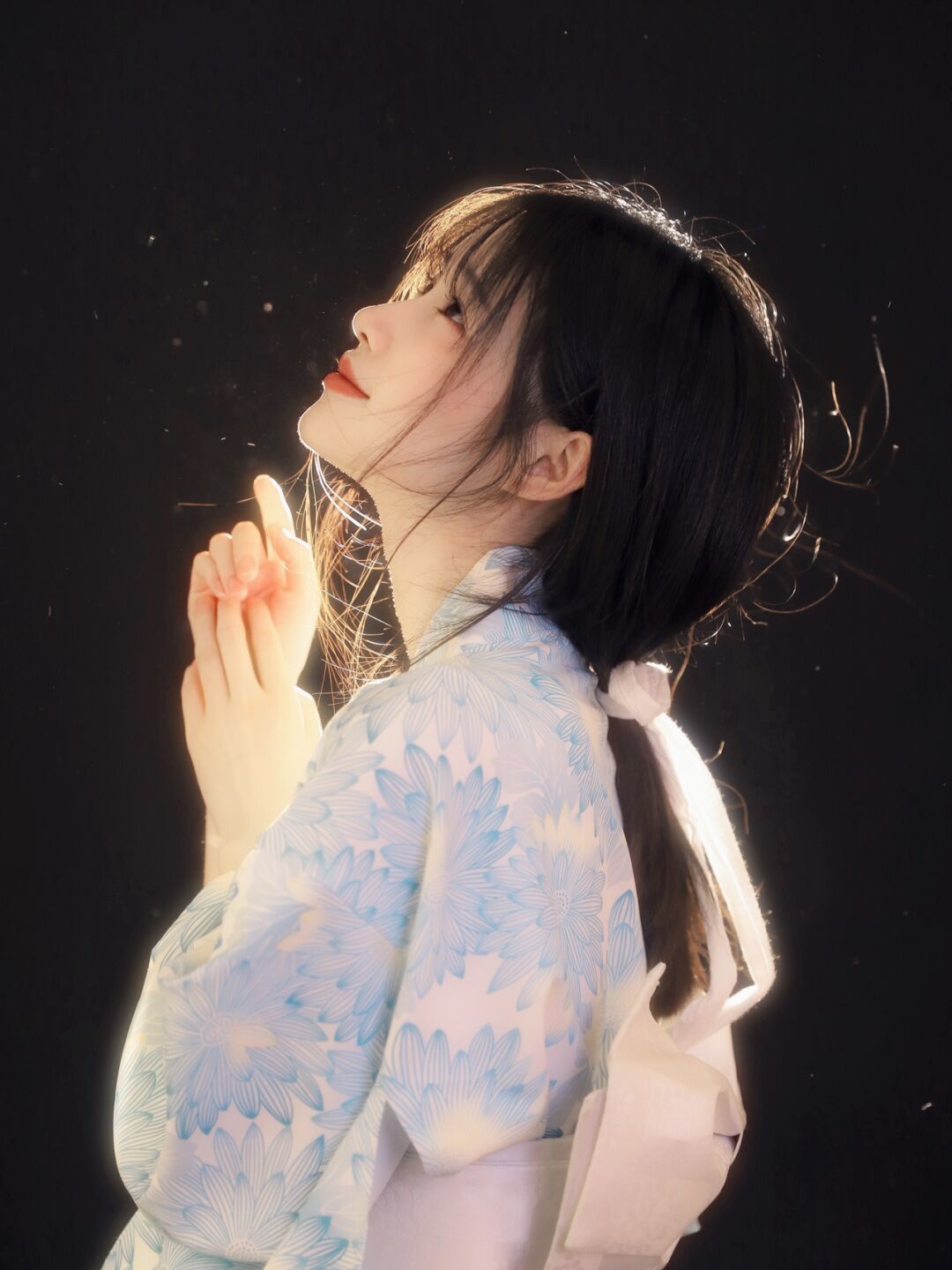 日系風 和服女正裝傳統日本改良和服浴衣和風寫真藍色清蓮和服復古連衣裙 Yahoo奇摩拍賣