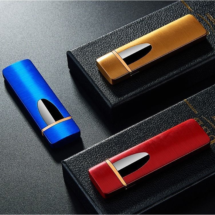 网红超薄指纹打火机充电防风定制创意个性男士高档礼物感应点烟器