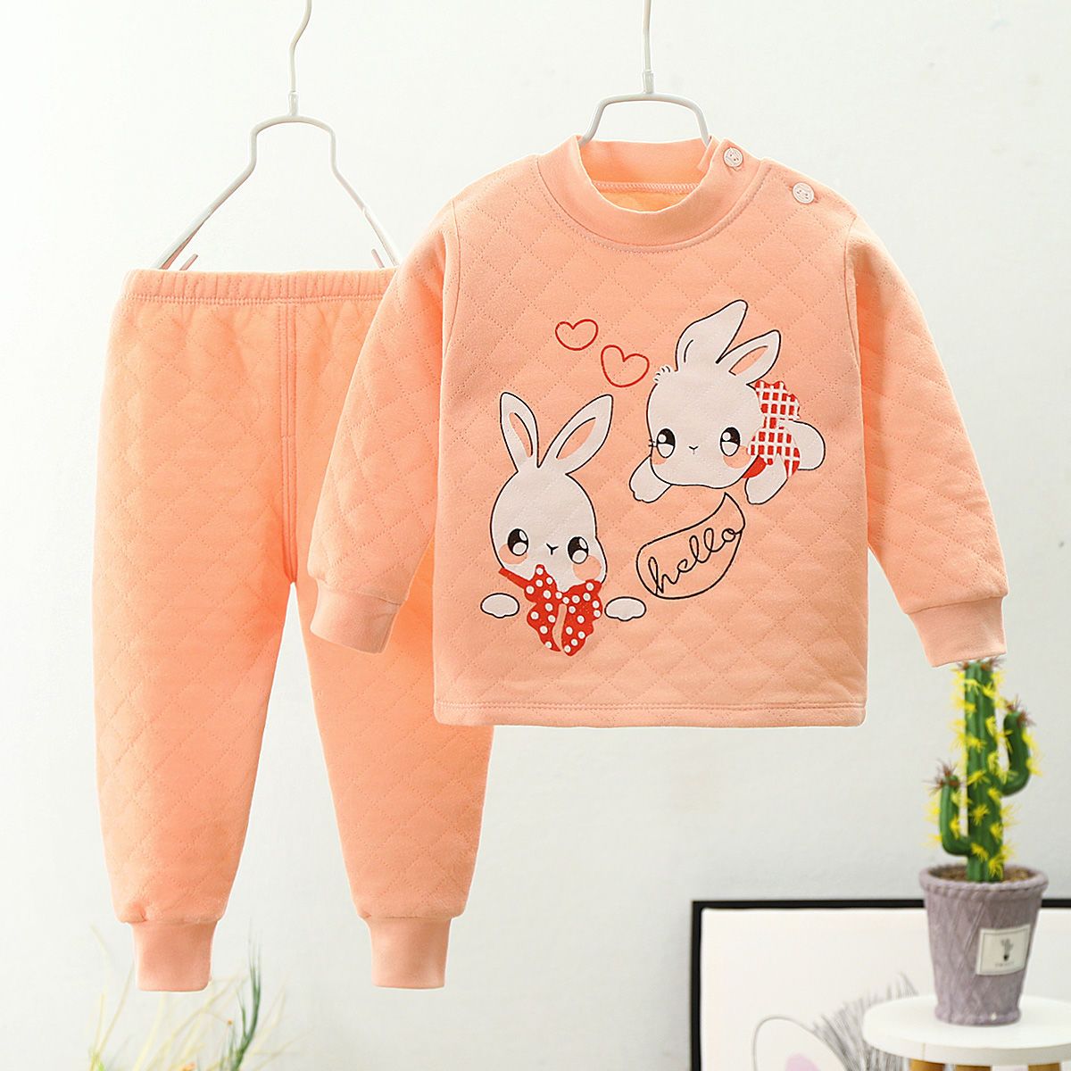 88750-儿童保暖内衣套装加棉纯棉三层衣春秋冬男女童居家服宝宝睡衣套装-详情图