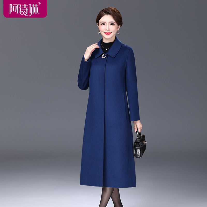 Reverse Season Double sided Fleece Coat for Women 2023 Popular Korean Edition High end Mid length Fleece Coat for Women