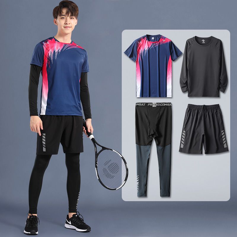 羽毛球服男运动套装春季长袖网球乒乓球服速干定制比赛衣服春款