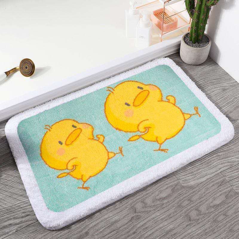 Cartoon cute bathroom toilet absorbent mat toilet door bedroom carpet household door mat anti slip mat