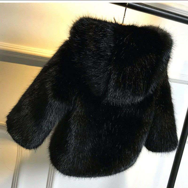 Children's fur thickened warm cotton jacket baby fur cotton clothes imitation mink fur new winter coat for boys and girls