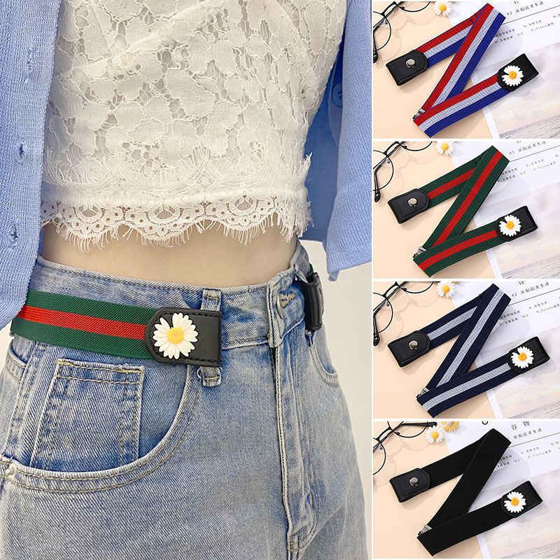 Lazy belt belt belt female student Korean version versatile elastic elastic belt jeans decorated with INS style traceless belt