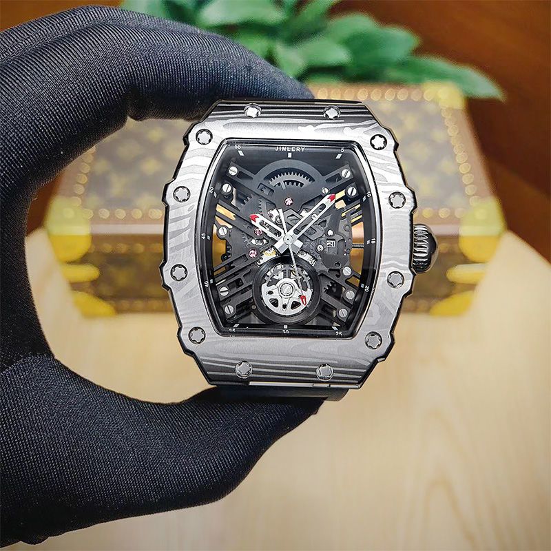 瑞士男士手表理查德米勒rm酒桶镂空防水高档全自动机械表男潮正品