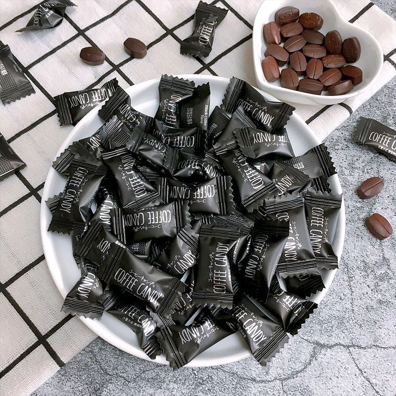 糖花顺咖啡糖醇香可嚼即食咖啡豆糖工作加班防困特浓可嚼压片糖果 虎窝拼