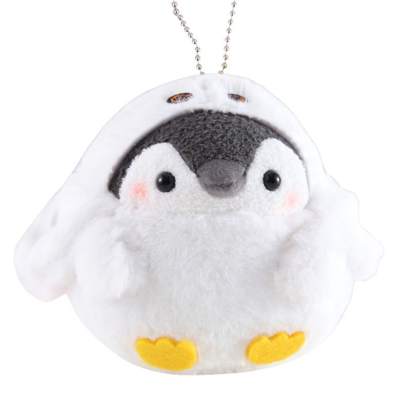 网红正能量企鹅家族书包小挂件毛绒玩偶挂饰公仔钥匙扣链学生礼物_双