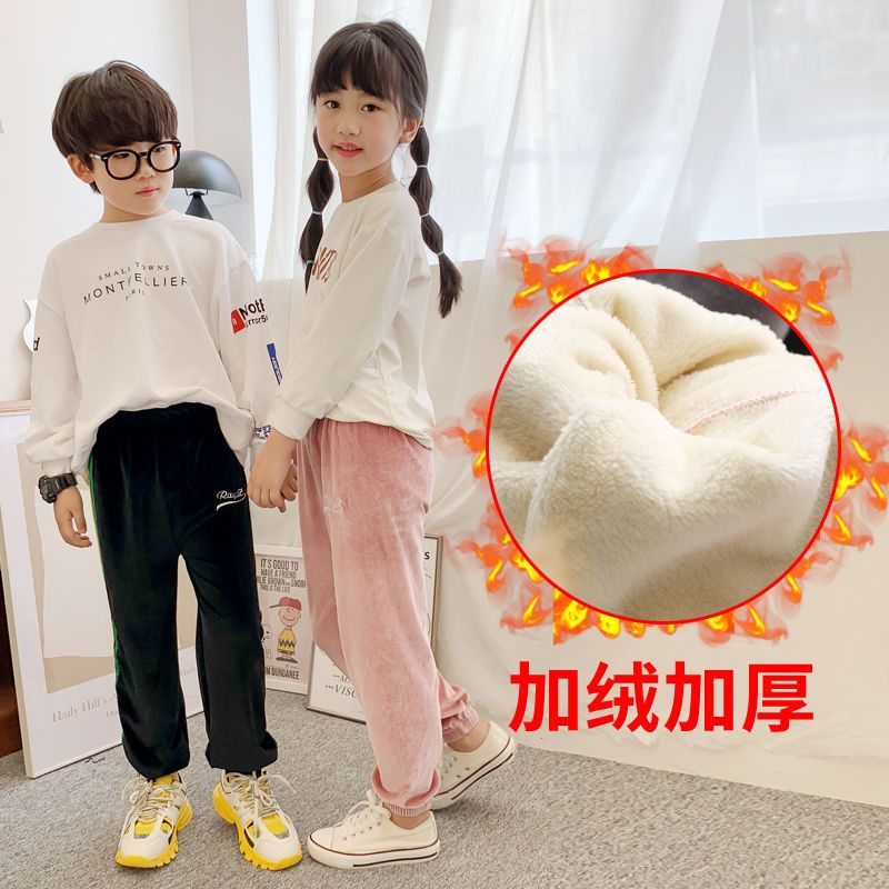 88895-冬款女童裤装裤子加绒加厚女宝宝保暖儿童打底裤冬季运动休闲裤子-详情图
