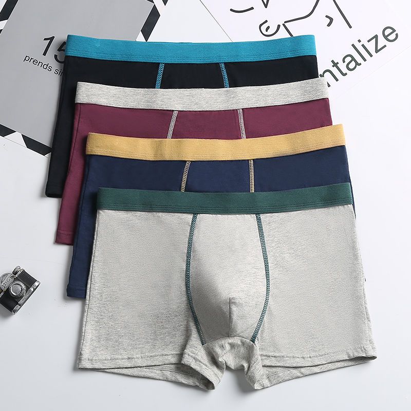 Men's underwear pure cotton antibacterial crotch boxer underwear men's large high elastic fat men's Boxer Shorts 2-4