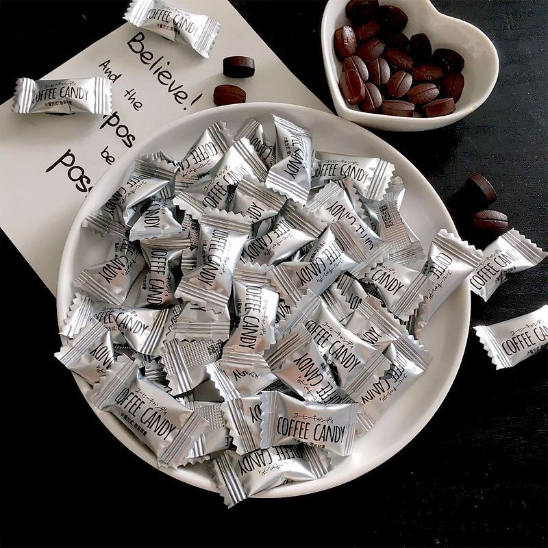 糖花顺咖啡糖醇香可嚼即食咖啡豆糖工作加班防困特浓可嚼压片糖果 虎窝拼