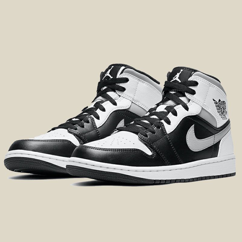 air 乔1 mid aj1黑白熊猫 伯爵 黑白灰脚趾男款篮球鞋554724-073