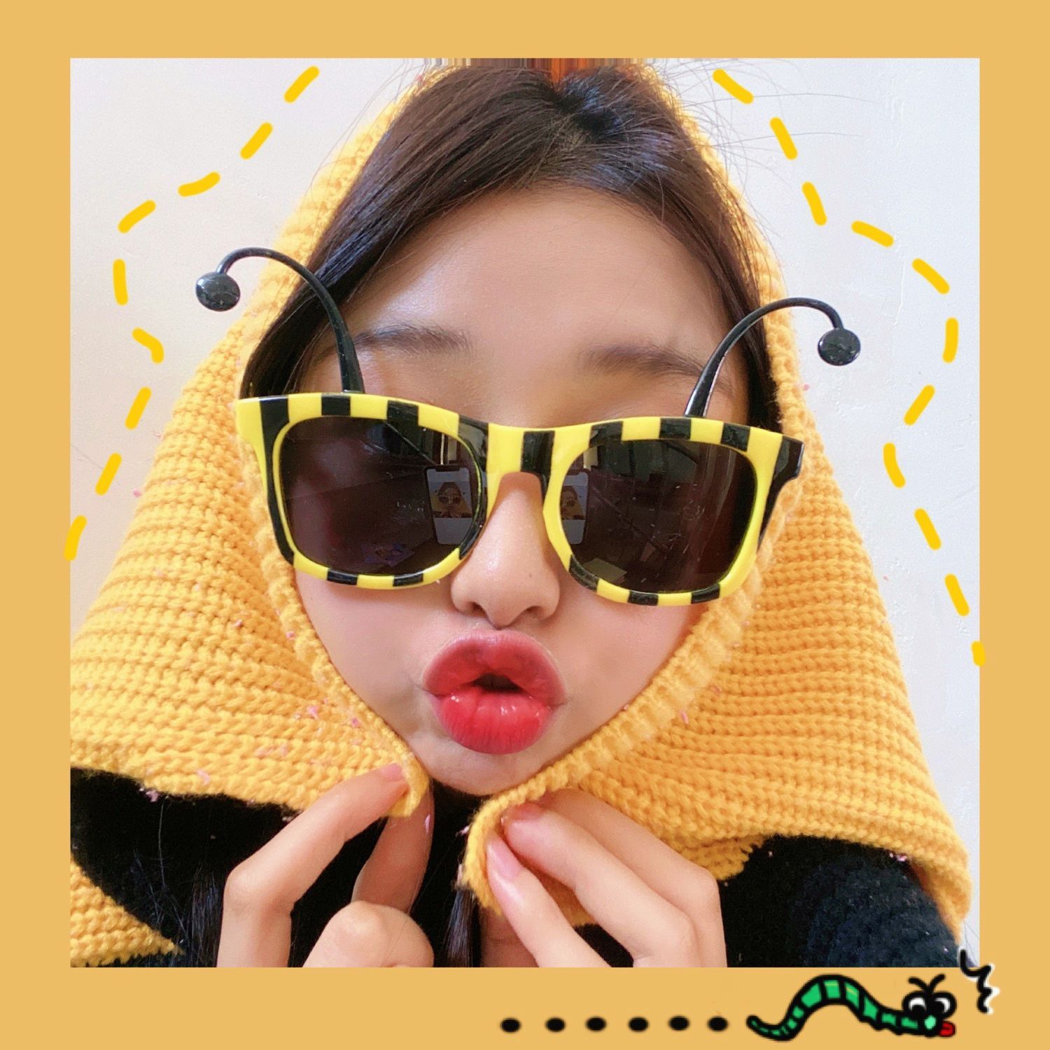 Sunflower Photo Funny Funny Birthday Glasses Bungee Personality Internet Celebrity Sand Sculpture Female Picnic Party Girlfriend Sunglasses