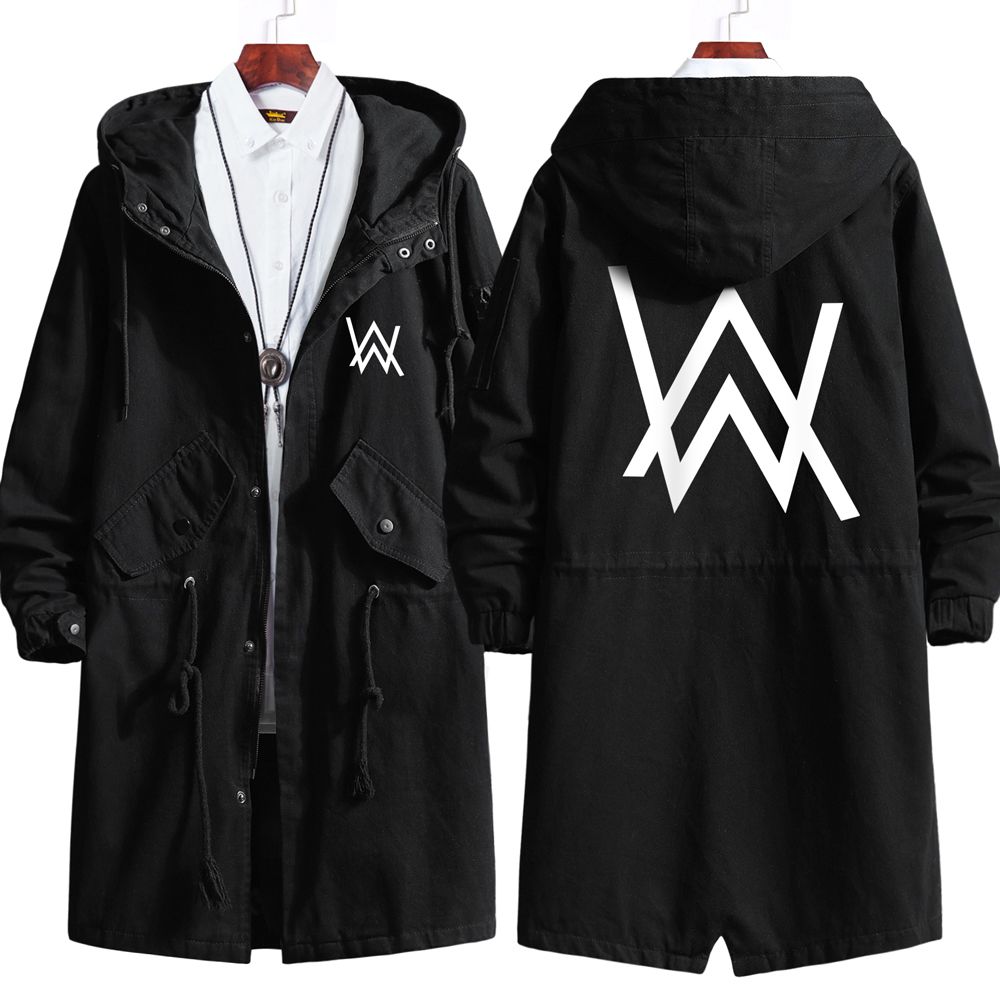 艾伦沃克风衣连帽外套alan walker电音dj男女春秋冬大衣中长款棉-领券