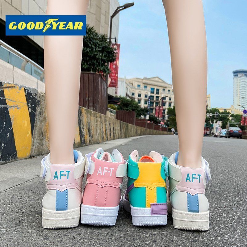Goodyear air force No. 1 Cherry Blossom 2020 winter new women's shoes autumn winter board shoes versatile High Top Sneakers women's winter