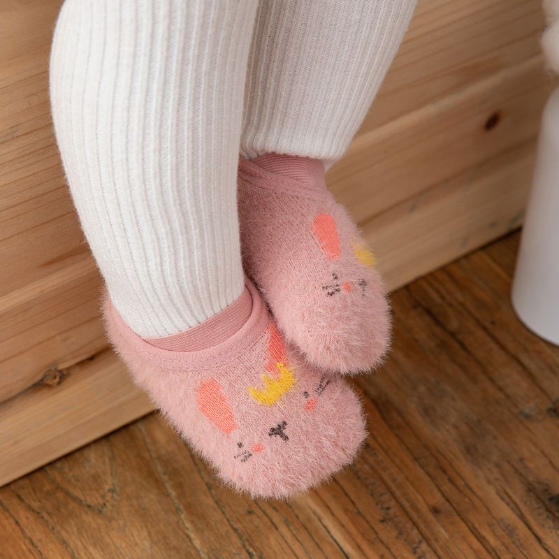 Baby autumn and winter new baby floor socks cartoon mink yarn baby socks children non-slip toddler shoes and socks sets