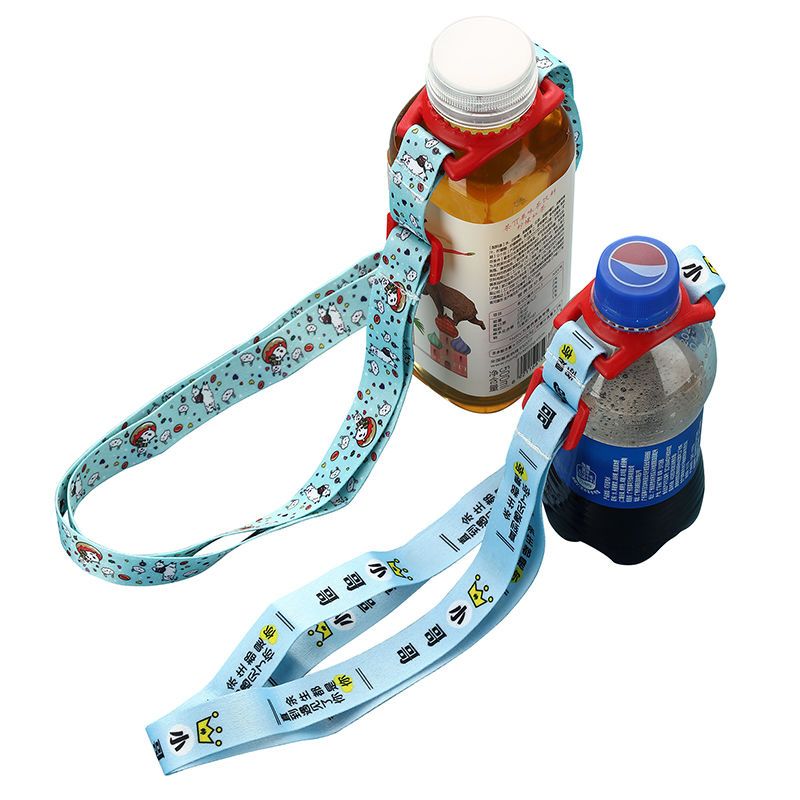 矿泉水斜挎带便携式硅胶水杯水壶背带绳饮料瓶卡扣背水带水瓶挂绳