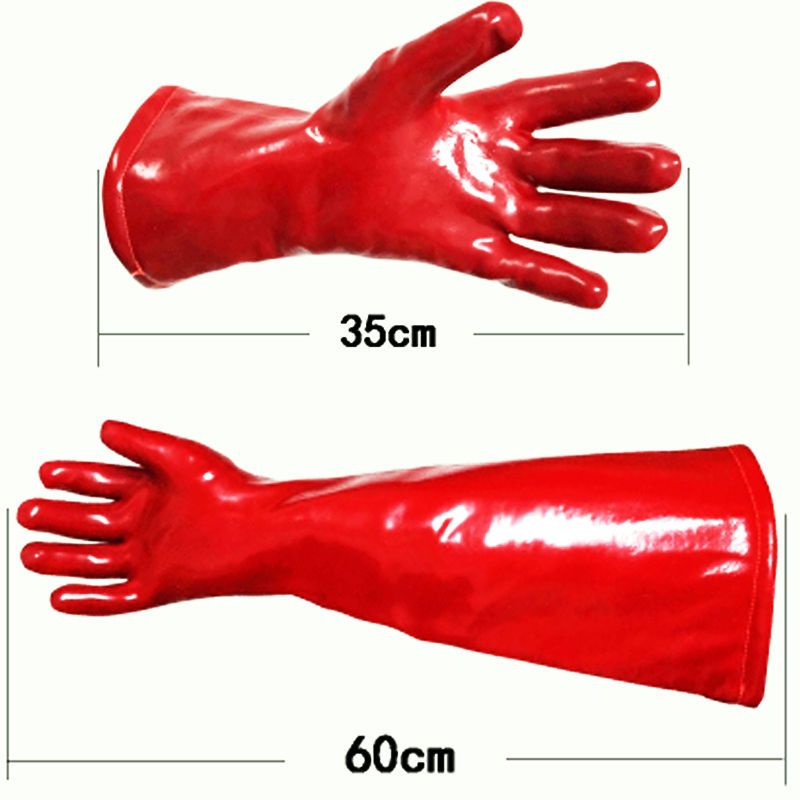 防水防烫手套耐高温200度隔热加长60/35cm开水蒸汽耐酸碱橡胶工业