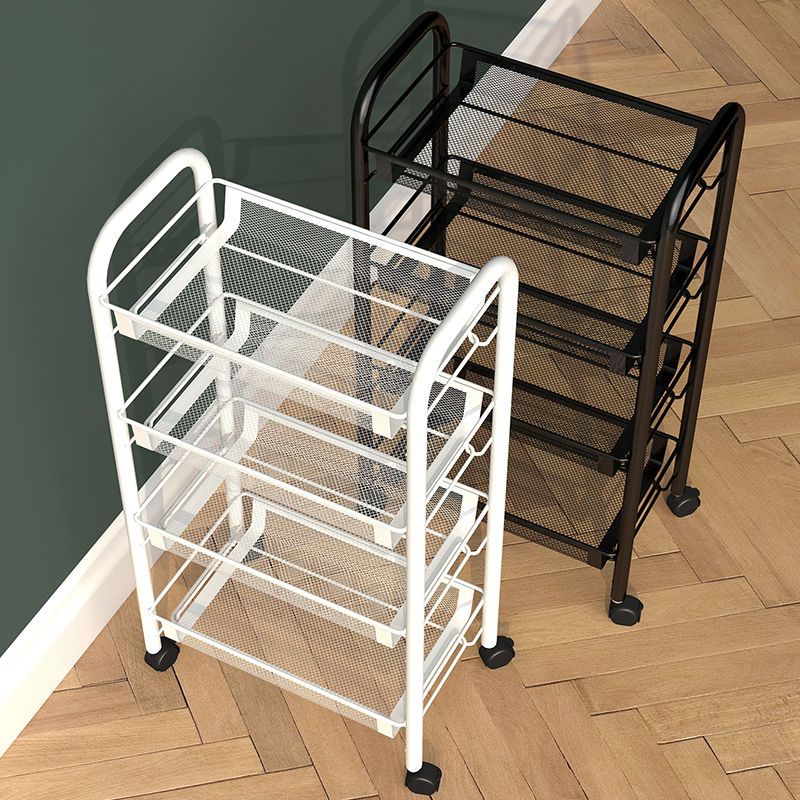 Kitchen shelf floor multi-layer mobile cart vegetable basket storage shelf supplies home
