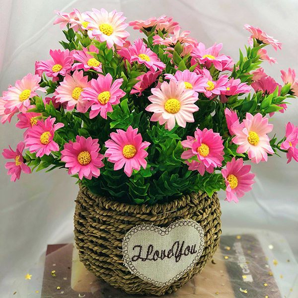 水草菊仿真花假花塑料户外花坛装饰花家居摆设花雏菊花槽插花艺 文雅花卉