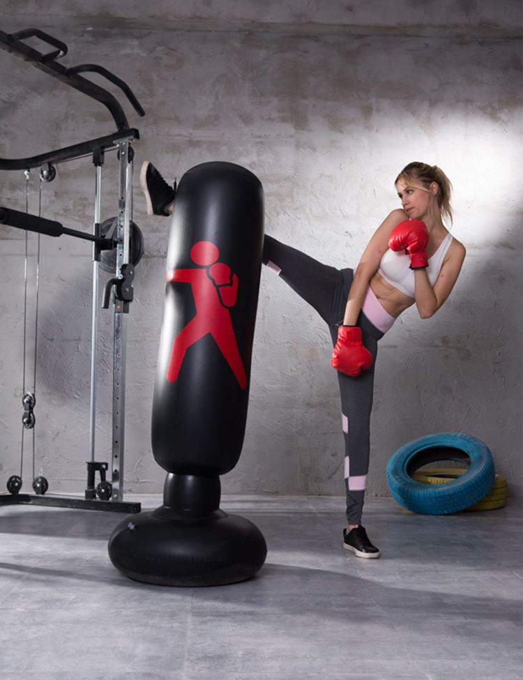 Inflatable Kids Punching Bag Free Standing Boxing Training Toy_voghion.com