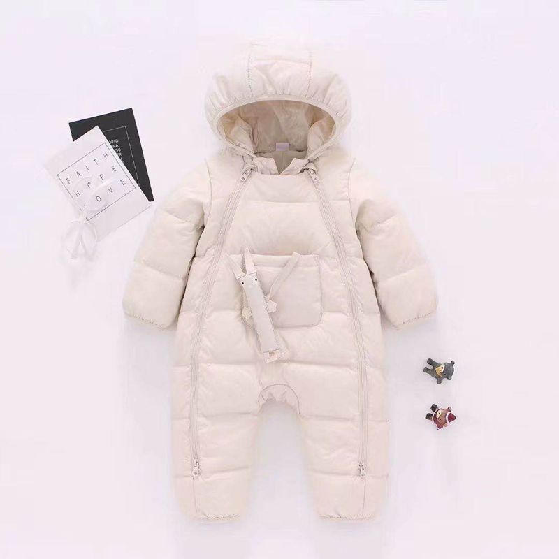 Bala hero baby's one-piece down jacket baby's going out coat climbing suit white duck down warm