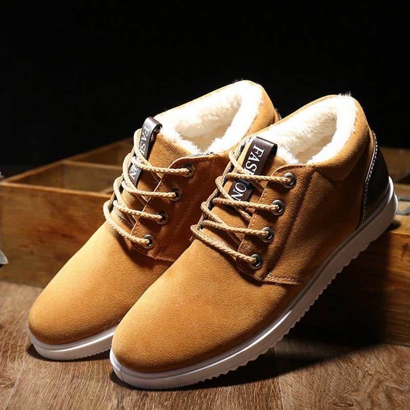 Cotton shoes warm in winter thickened Plush Snow cotton shoes anti slip soled men's shoes cotton Plush Snow boots in winter