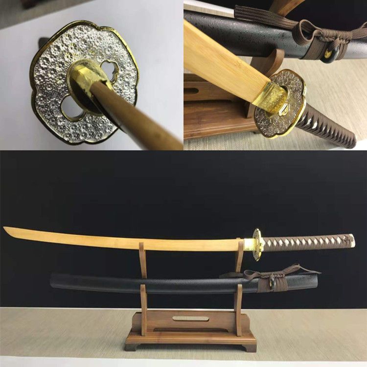 木刀武术表演练习训练竹刀日本居合道武士竹制刀剑带鞘道具未开刃