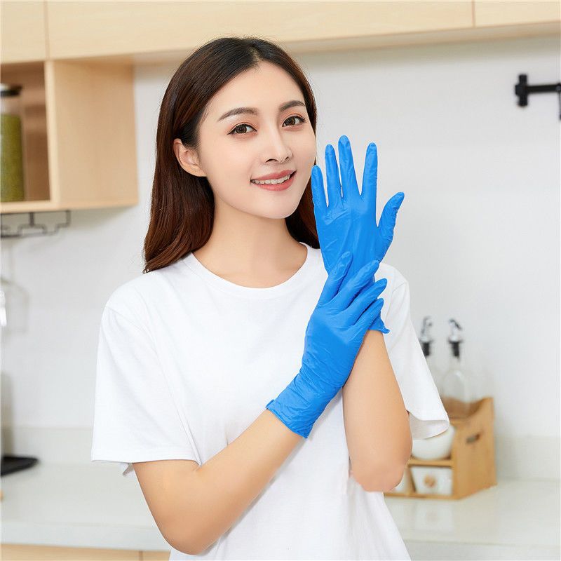 Disposable PVC gloves for outdoor protection female thickened latex rubber food beauty household catering waterproof gloves