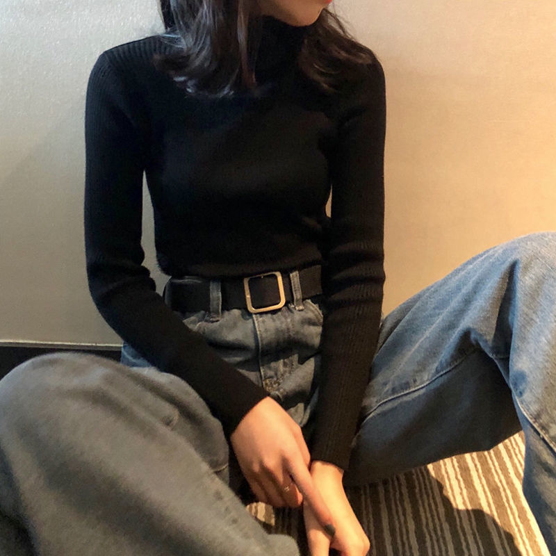 106080-秋冬上衣2021新款韩版修身内搭高领长袖打底衫薄款毛衣针织衫女潮-详情图