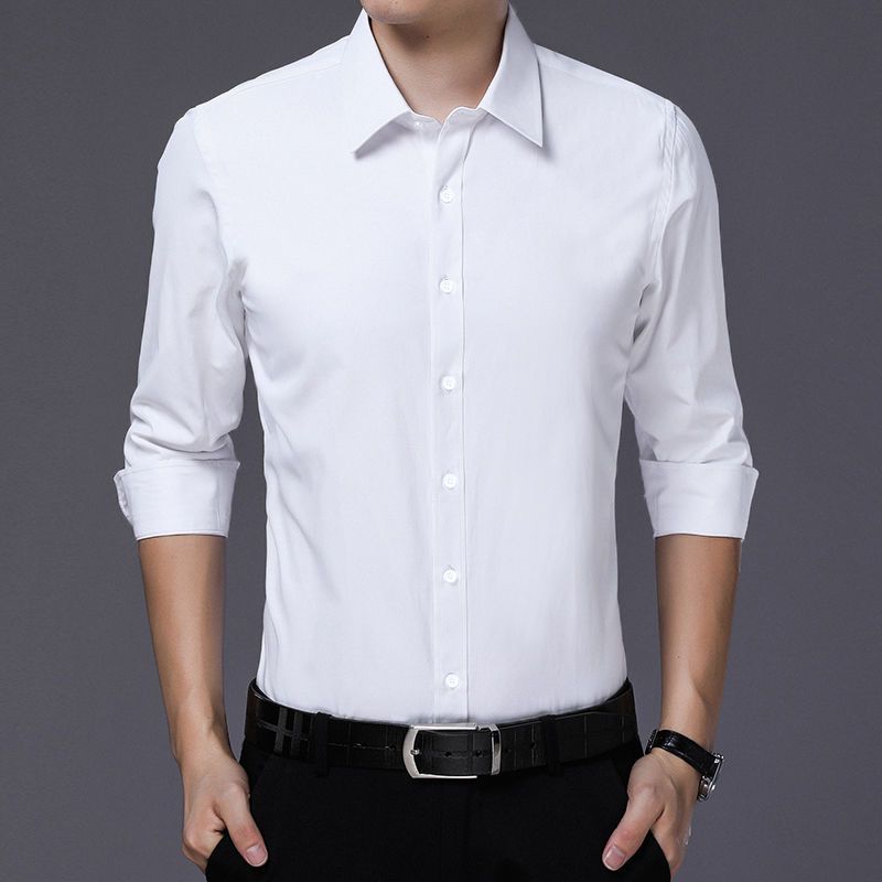 Spring and autumn new shirt men's long-sleeved Korean version of black business professional casual shirt men's clothing trendy shirt