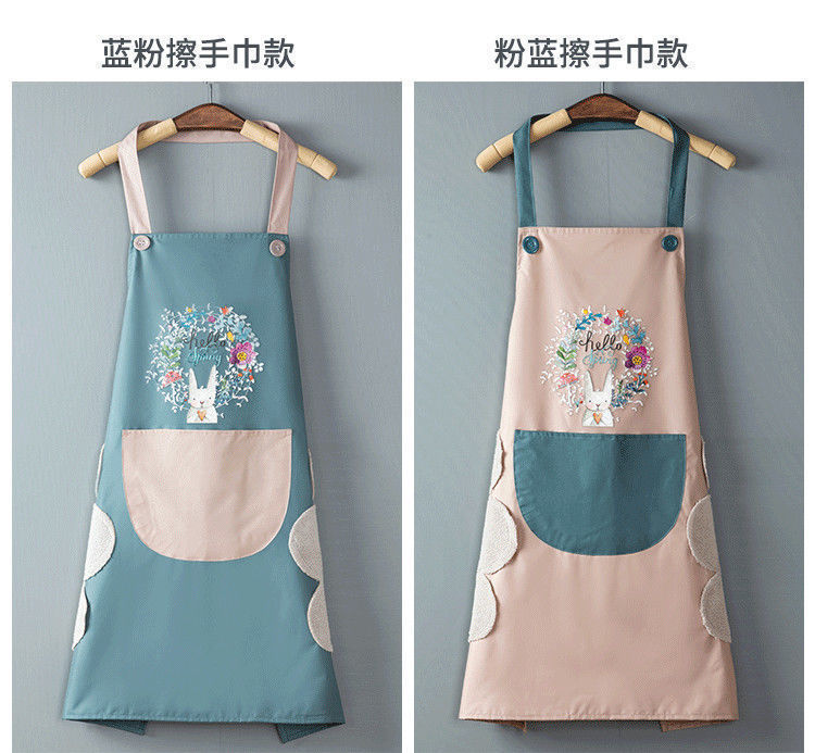 围裙女厨房家用防水防油日系韩版时尚可爱做饭围腰家务情侣工作服
