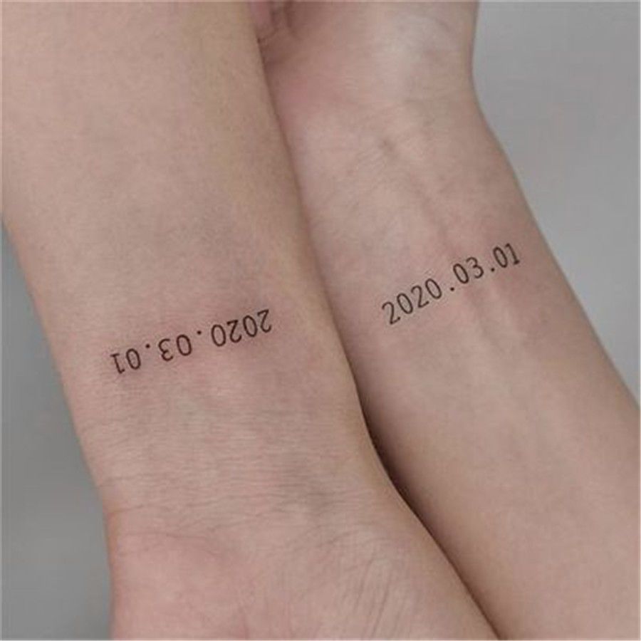 diy纹身贴个性文字情侣手腕生日日期数字 来图定制防水持久包邮