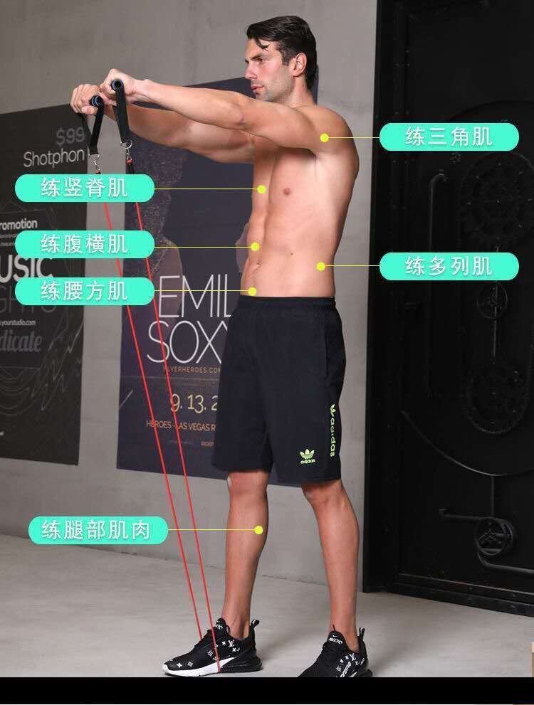 约巢 拉力绳家用健身弹力绳扩胸肌训练健身器材男弹力带家用阻力带