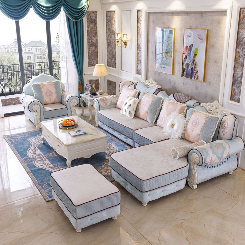 欧式沙发客厅组合奢华整装转角小户型简欧布艺沙发可拆洗家具
