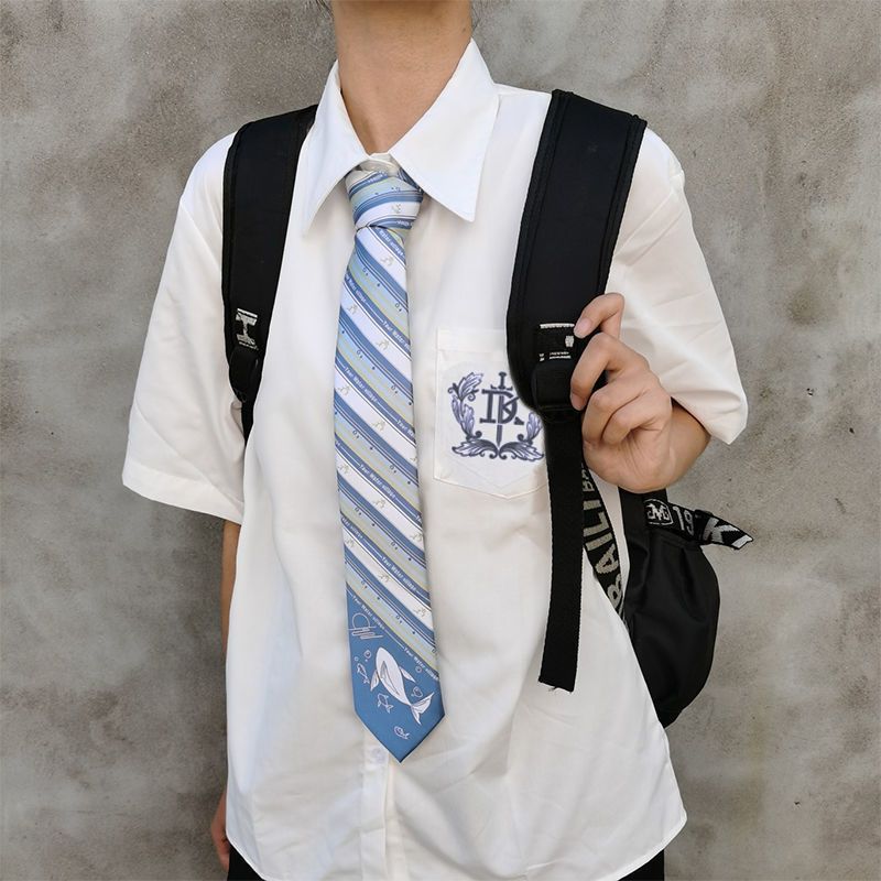 【星野川】原創正版DK男長袖刺繡襯衣JK短袖襯衫女校服運動會班服