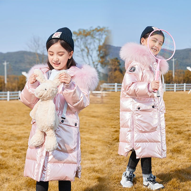 女童羽絨服中長款2021新款冬季中大童加厚韓版洋氣兒童冬裝外套潮