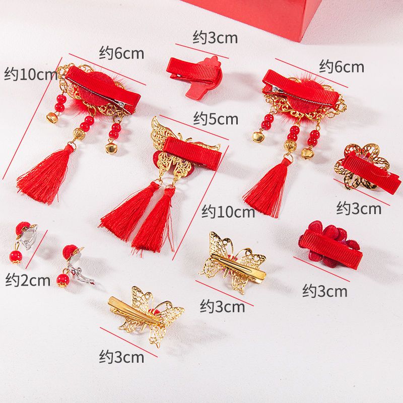 Chinese style new year children's hairpin ancient style hair ornament Tang dress girl hairpin for new year little girl tassel Hanfu headdress