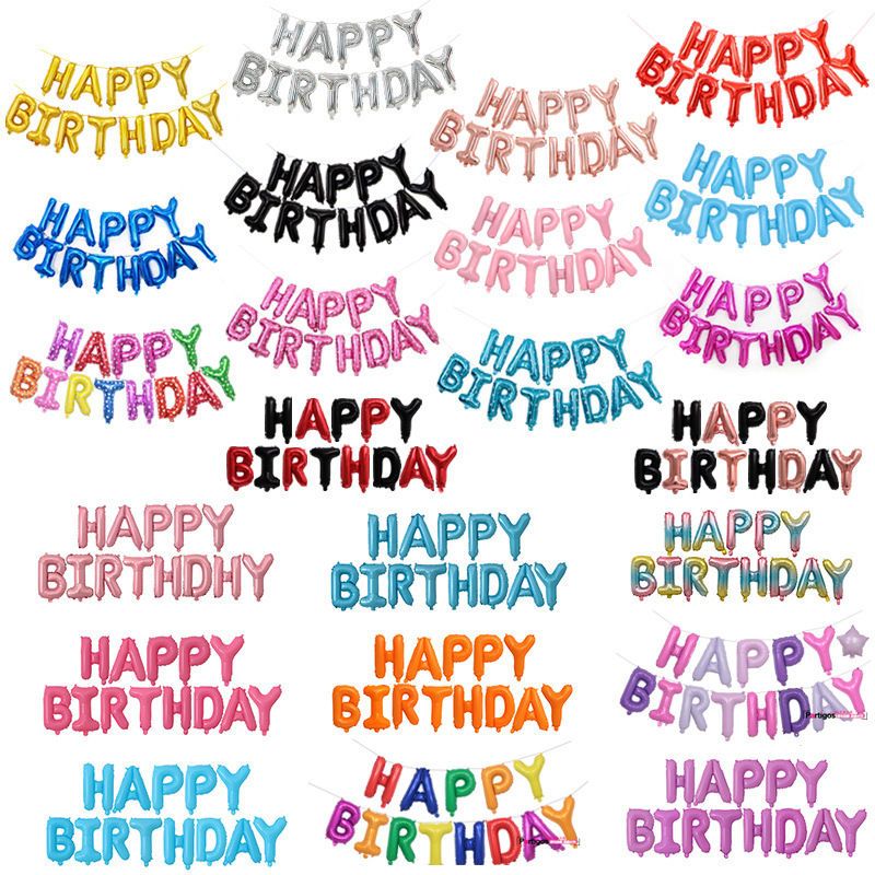 生日快乐气球happy Birthday英文字母儿童生日装饰背景墙场景布置 帕特家居