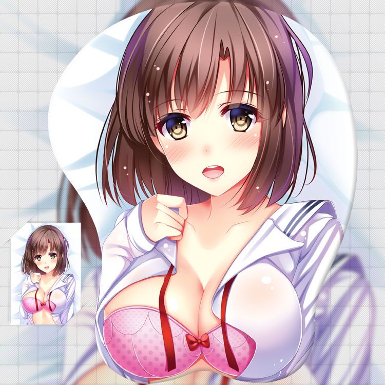 原创加藤惠美女胸部电脑游戏立体鼠标垫护腕硅胶手腕垫二次元动漫