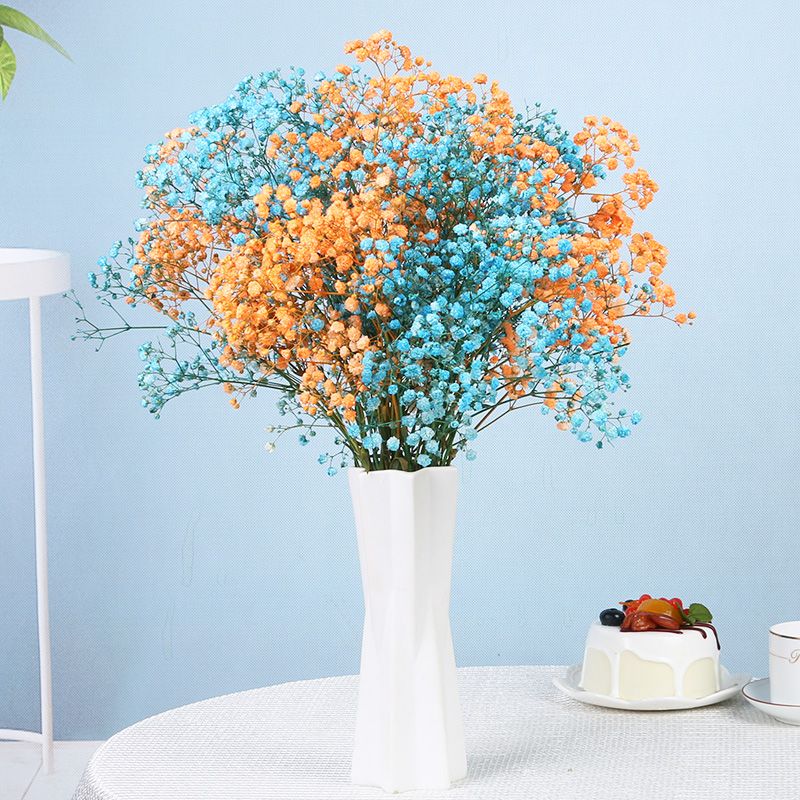 满天星干花花束客厅装饰品摆件风干勿忘我真花插花家居带花瓶云南