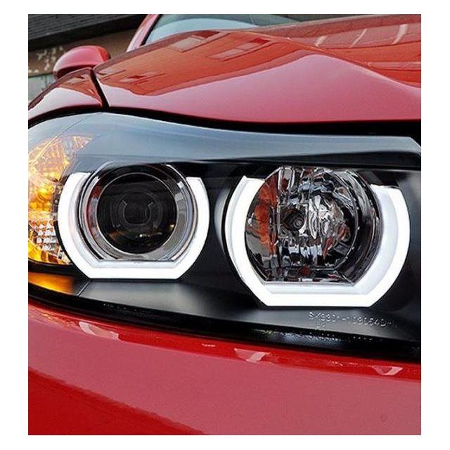 秀山适用于宝马3系e90大灯总成透镜3系330i320i318天使眼led大灯