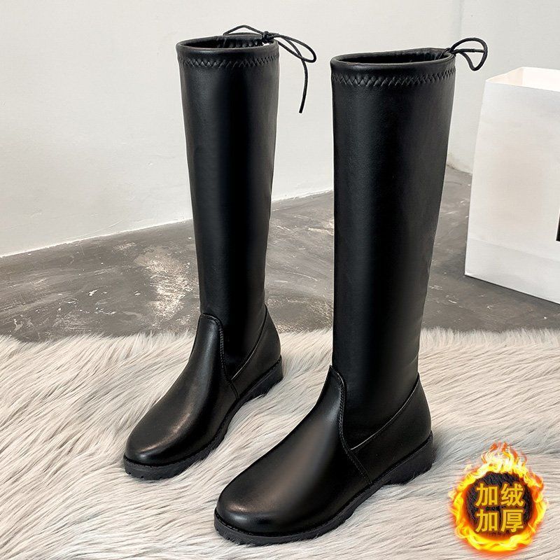 Women's boots with large tube circumference 41-43 wide fat feet thick legs long boots over the knee without dropping tube fat mm high tube large elastic boots