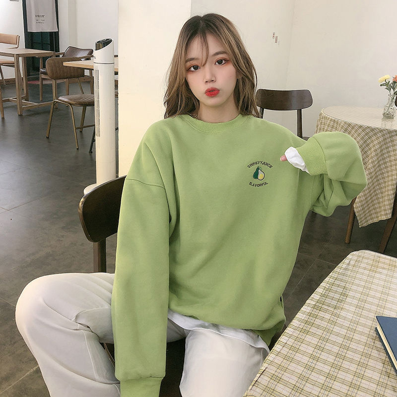 200kg autumn and winter women's wear Plush thickened warm two piece sweater fat mm large loose long sleeve top ins