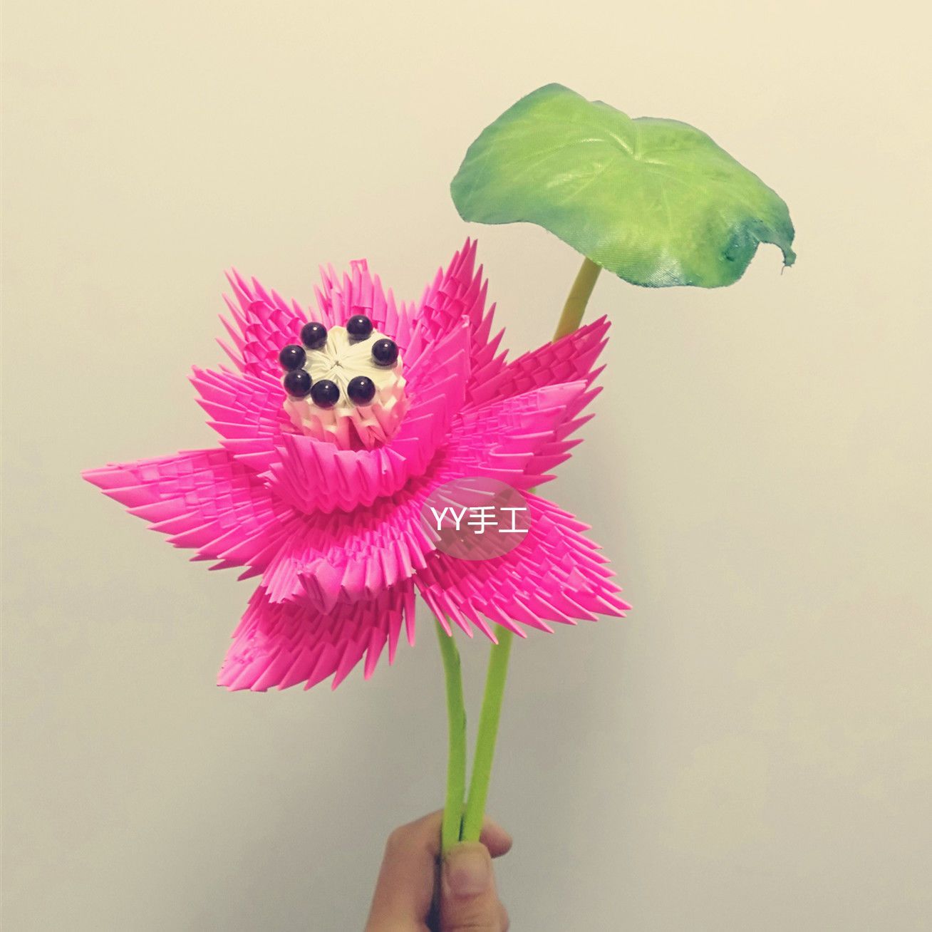 荷花手工作业三角插折纸材料包制作美术礼物儿童创意立体