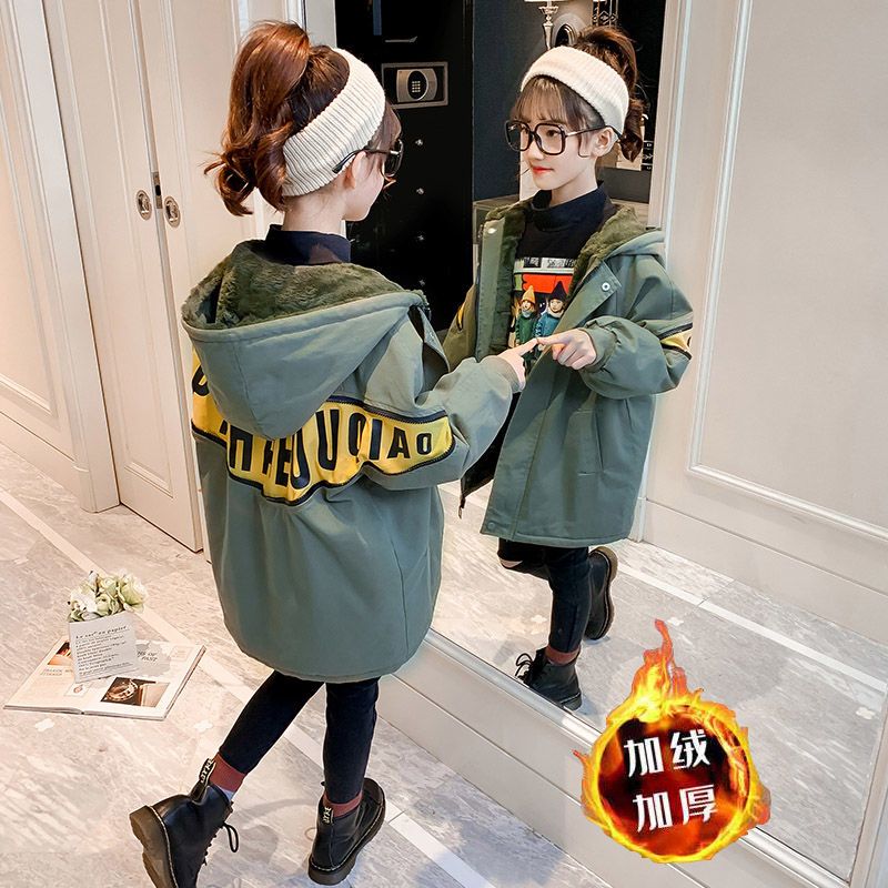 Girl's cotton padded clothes school overcomes the coat