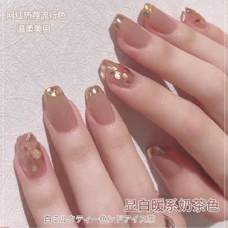 Dixue autumn and winter ice permeating jelly milk tea color nail polish glue new net red popular nail special phototherapy glue