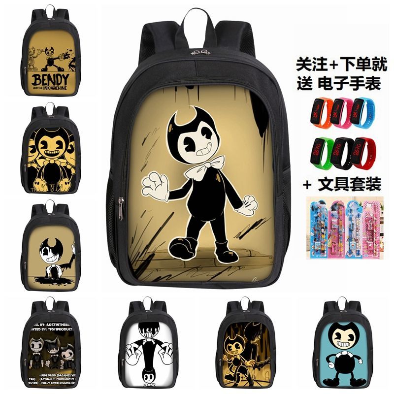 班迪与油印机书包个性印花中小学生双肩包幼儿园双层背包创意定制