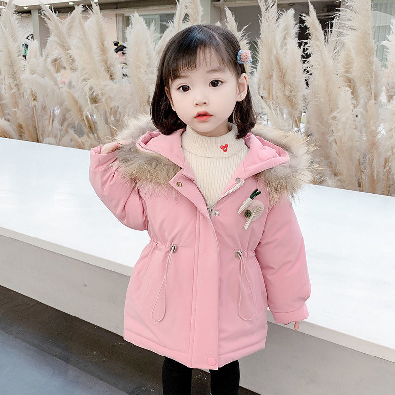 Girls' winter cotton padded jacket new western style children's plush and thickened cotton padded jacket girl's cotton padded jacket