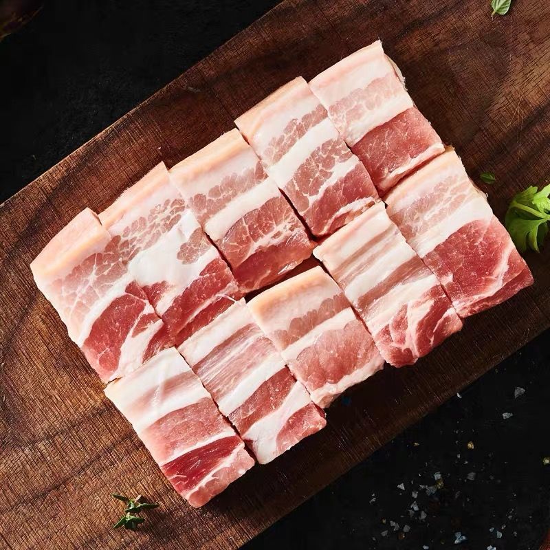 新鲜农家生猪肉带皮五花肉块批发免切无毛原切肥瘦红烧肉肉块食材