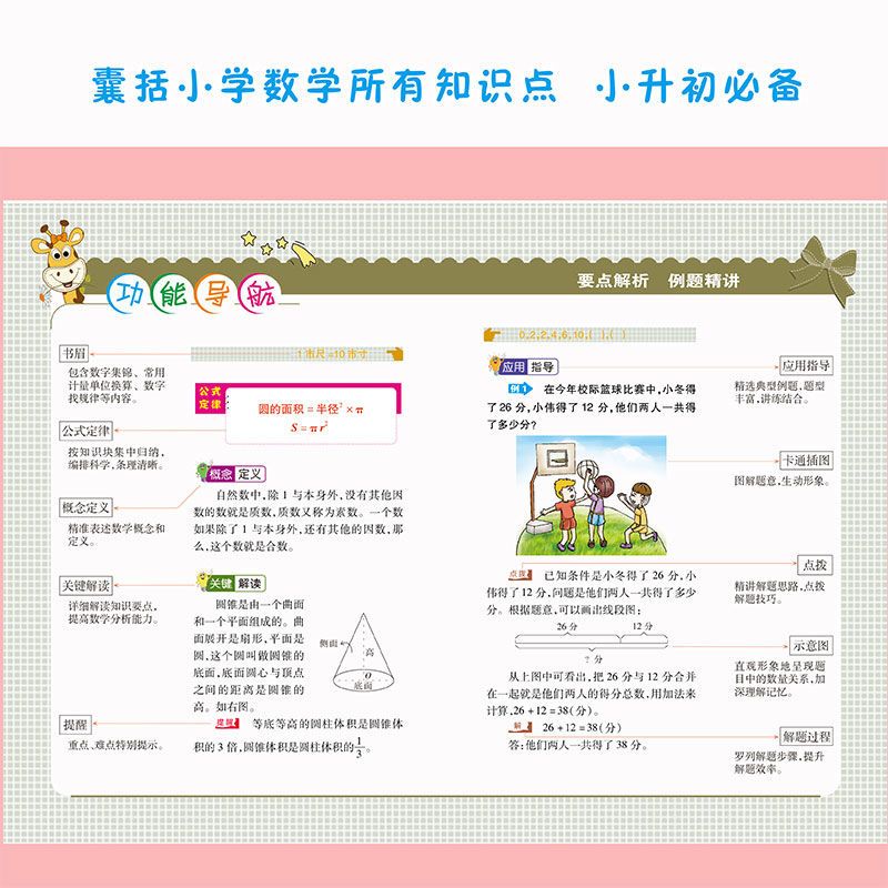 最新版小学生多功能数学字典小学数学公式定律手册小学数学教辅书 虎窝拼